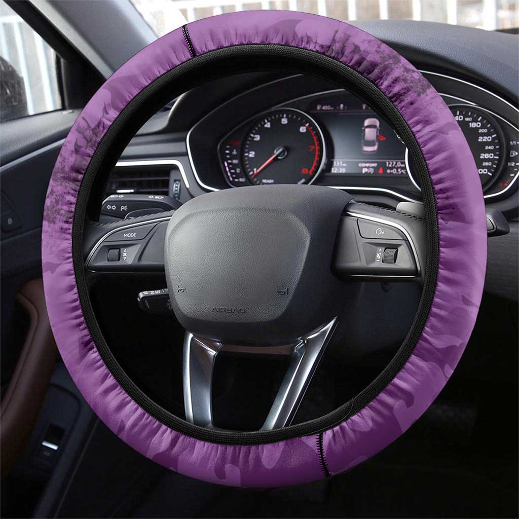 Anzac Day Gallipoli Steering Wheel Cover Purple Poppy Flowers LT9 - Polynesian Pride
