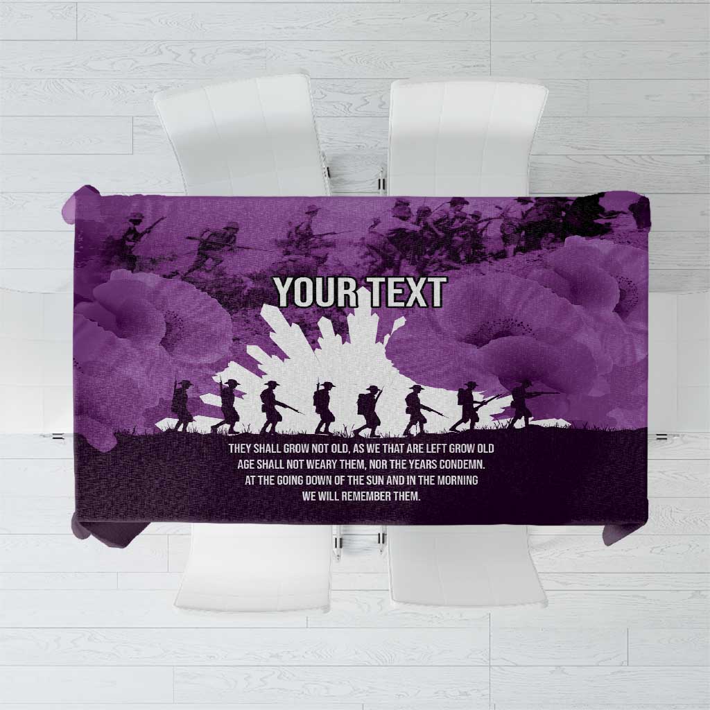 Anzac Day Gallipoli Personalised Tablecloth Purple Poppy Flowers LT9 Purple - Polynesian Pride