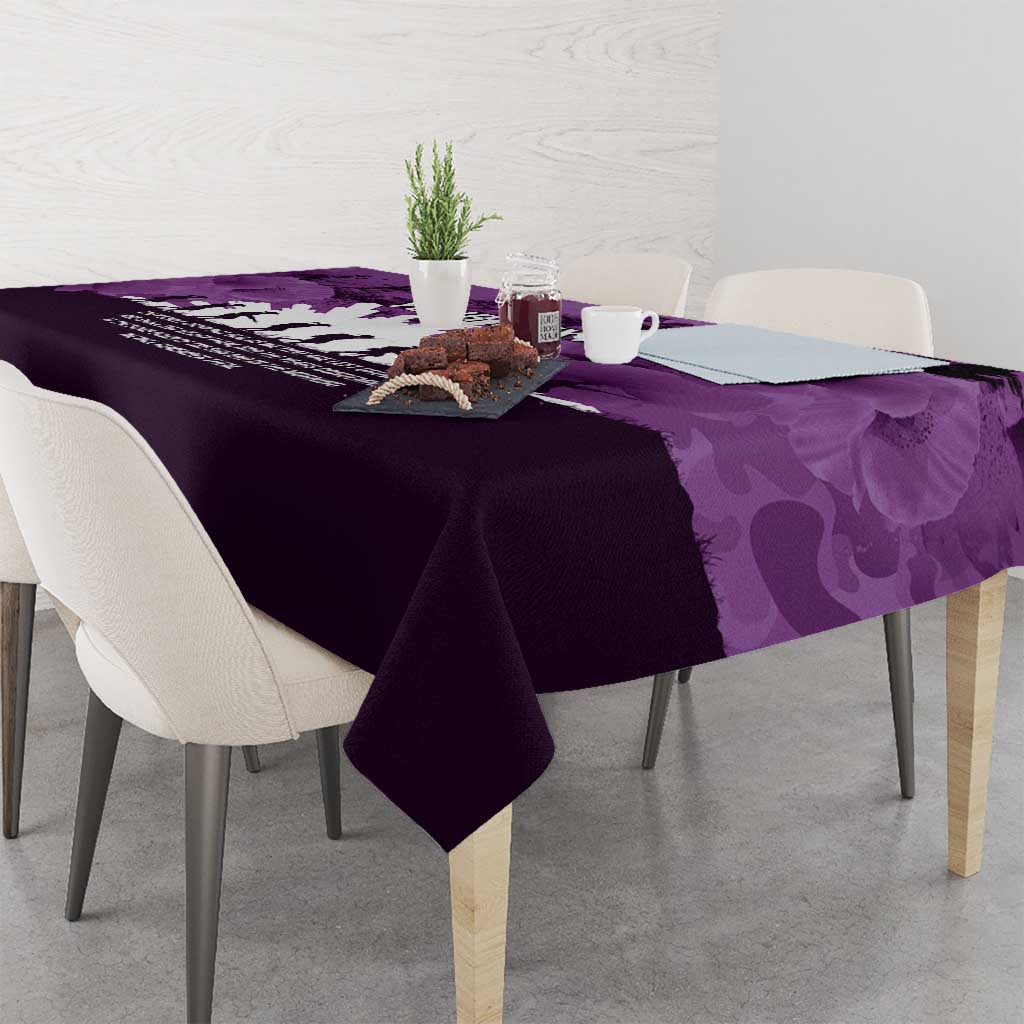 Anzac Day Gallipoli Personalised Tablecloth Purple Poppy Flowers LT9 - Polynesian Pride