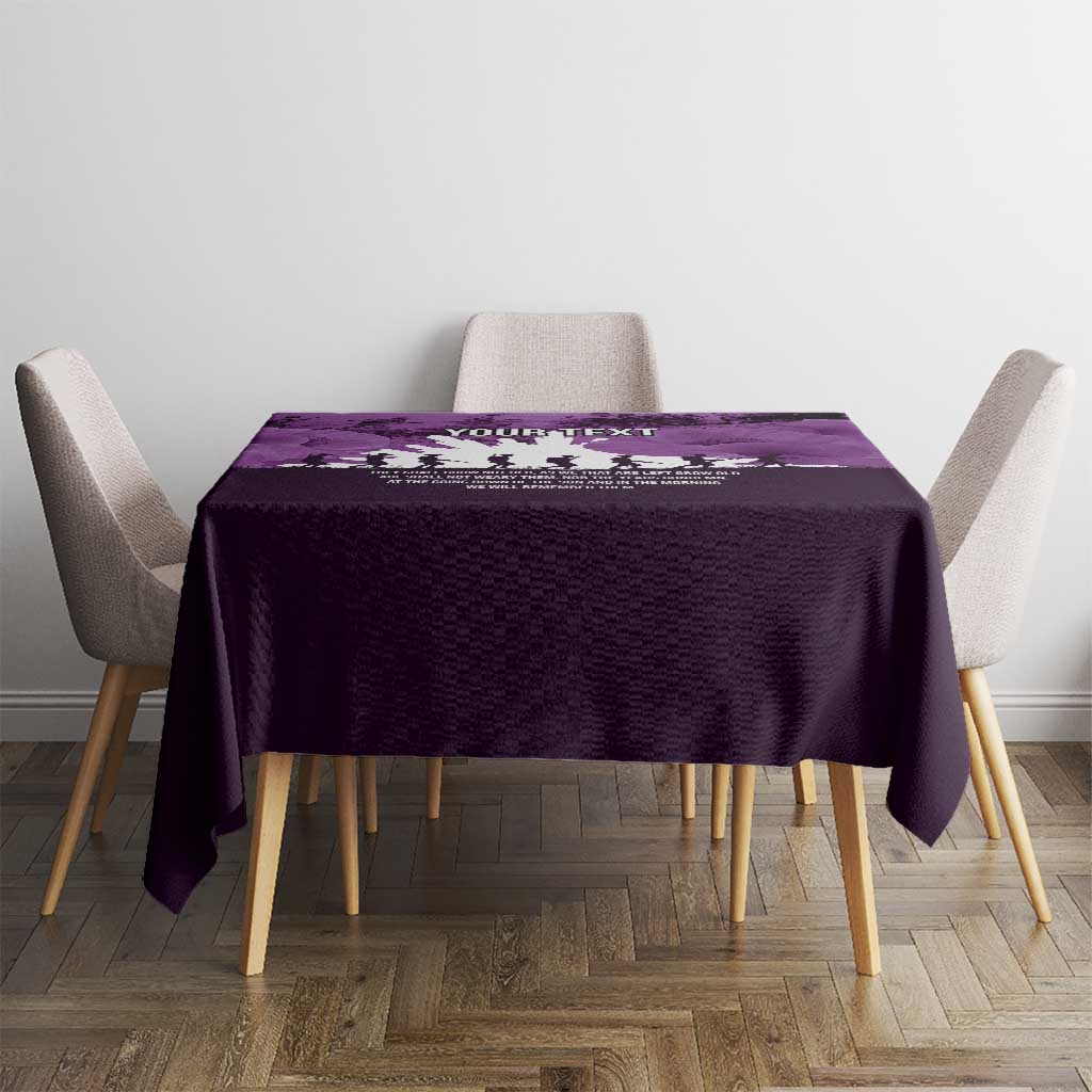 Anzac Day Gallipoli Personalised Tablecloth Purple Poppy Flowers LT9 - Polynesian Pride