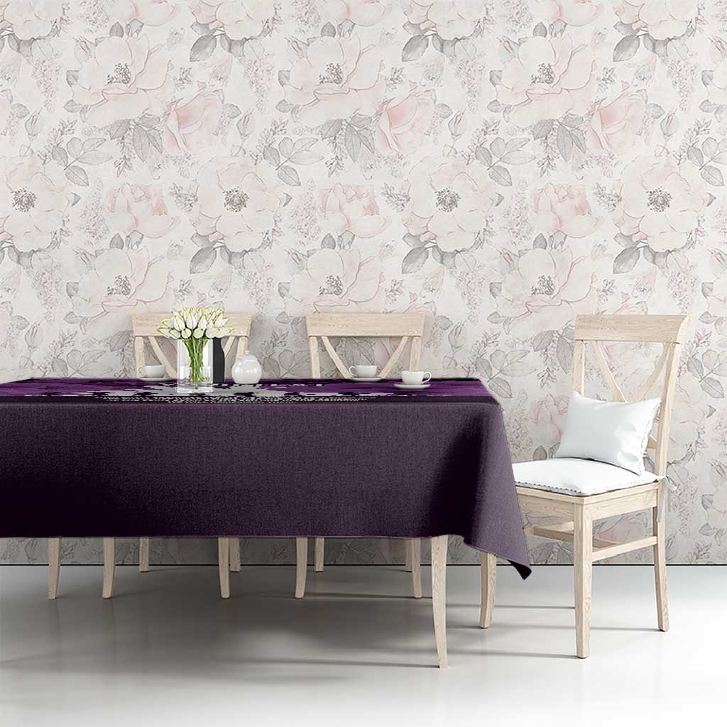 Anzac Day Gallipoli Personalised Tablecloth Purple Poppy Flowers LT9 - Polynesian Pride