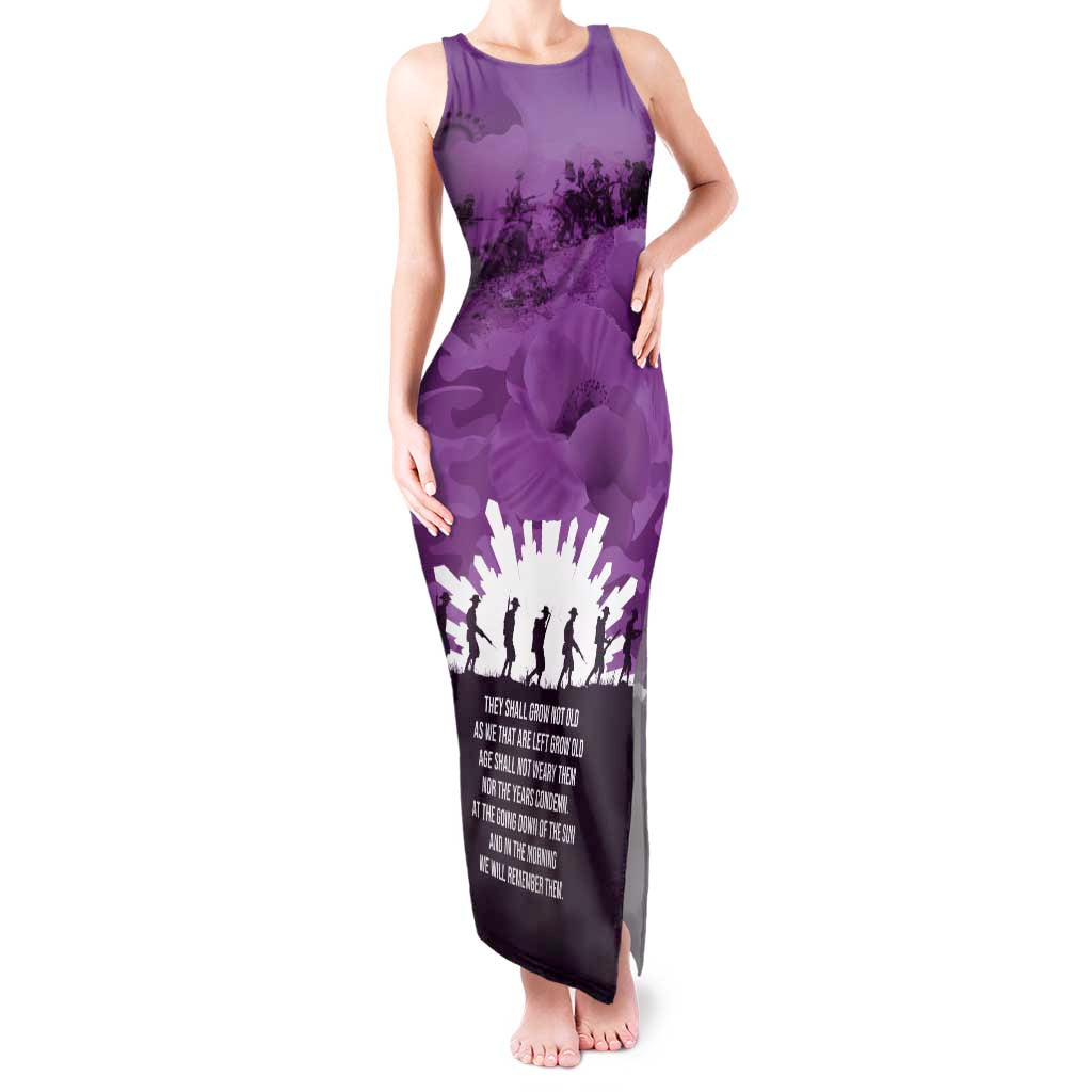 Anzac Day Gallipoli Personalised Tank Maxi Dress Purple Poppy Flowers