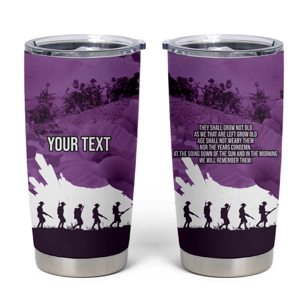 Anzac Day Gallipoli Personalised Tumbler Cup Purple Poppy Flowers LT9 Purple - Polynesian Pride