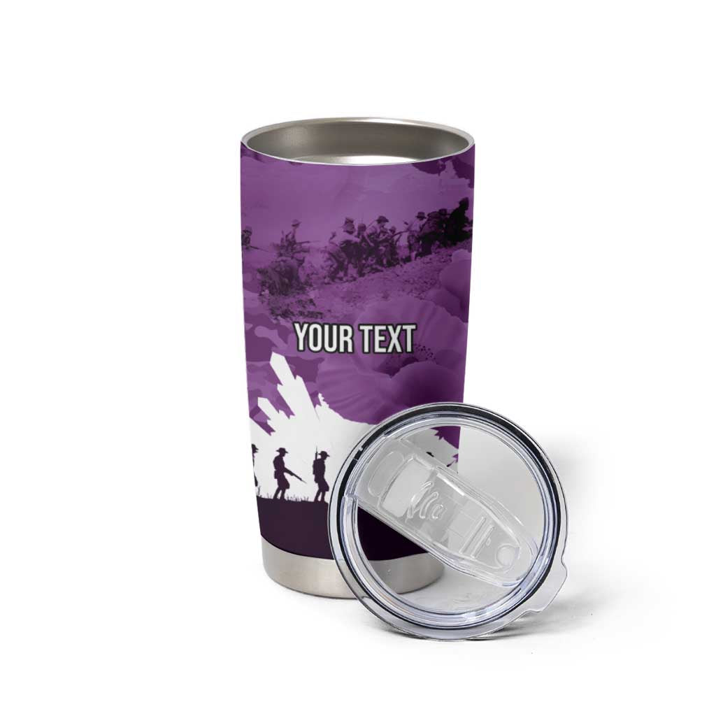Anzac Day Gallipoli Personalised Tumbler Cup Purple Poppy Flowers LT9 - Polynesian Pride