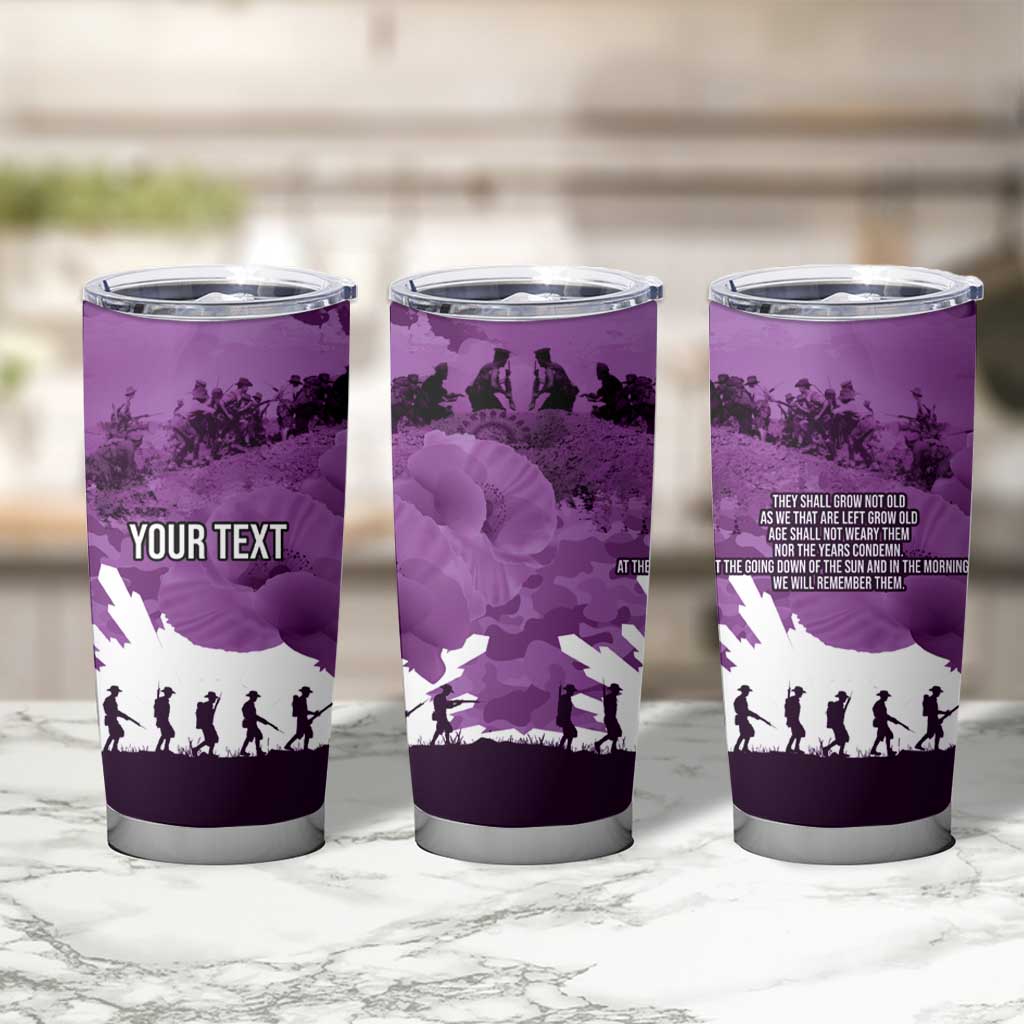 Anzac Day Gallipoli Personalised Tumbler Cup Purple Poppy Flowers LT9 - Polynesian Pride