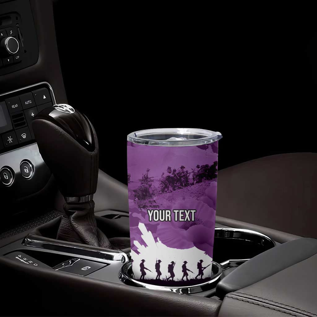 Anzac Day Gallipoli Personalised Tumbler Cup Purple Poppy Flowers LT9 - Polynesian Pride