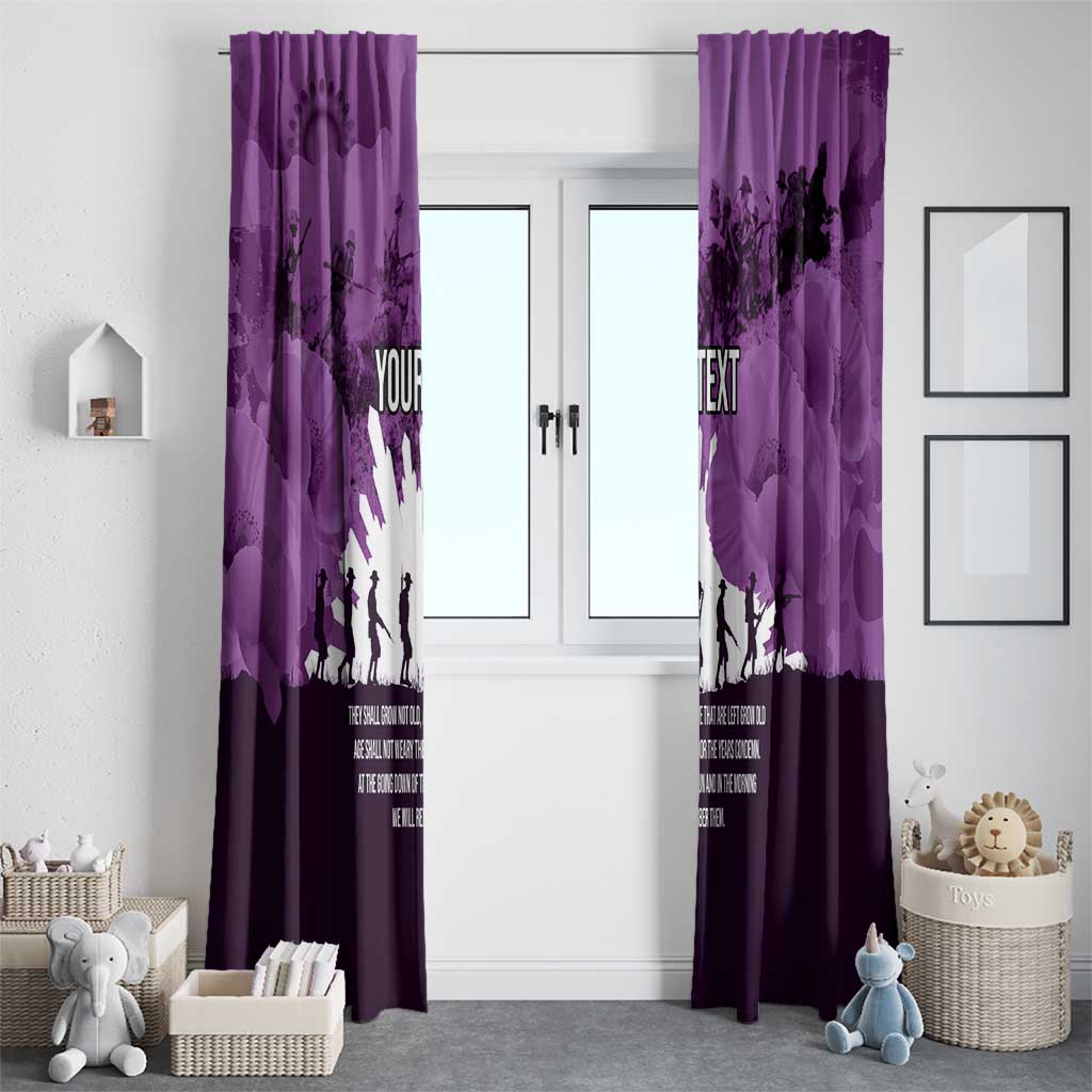 Anzac Day Gallipoli Personalised Window Curtain Purple Poppy Flowers LT9 - Polynesian Pride