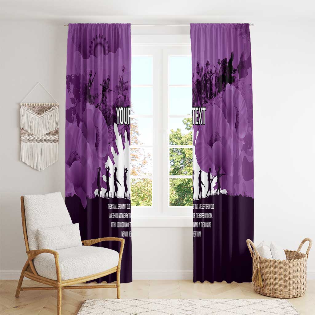 Anzac Day Gallipoli Personalised Window Curtain Purple Poppy Flowers LT9 - Polynesian Pride