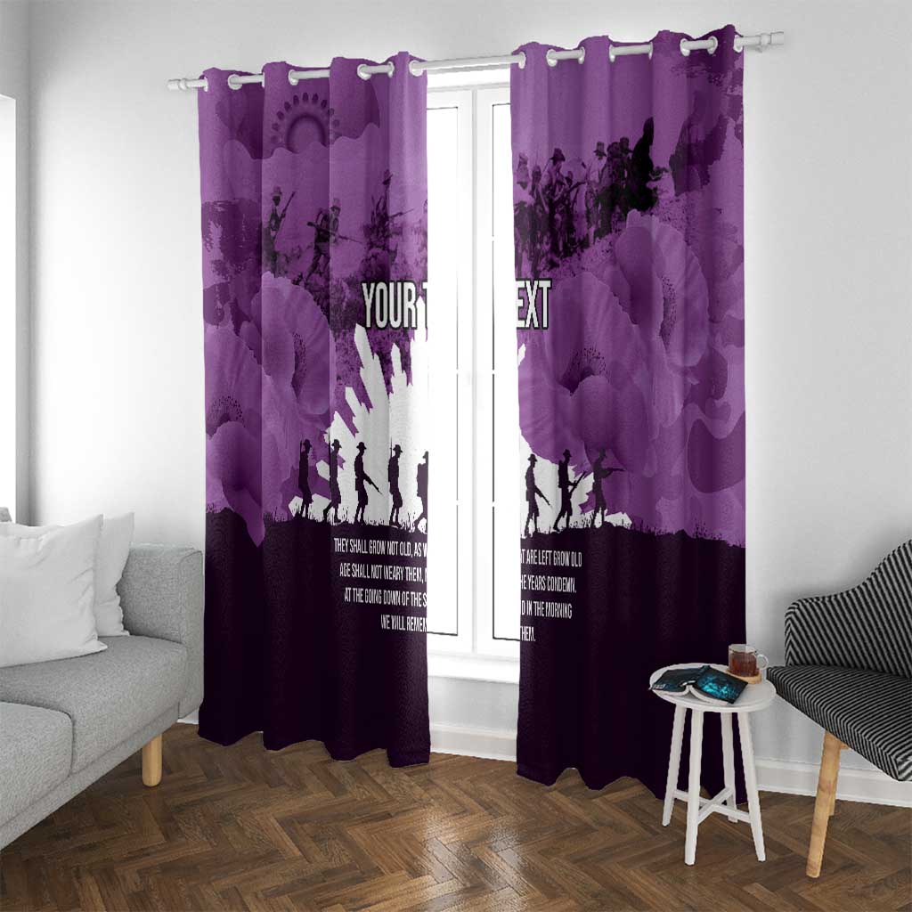 Anzac Day Gallipoli Personalised Window Curtain Purple Poppy Flowers LT9 With Grommets Purple - Polynesian Pride