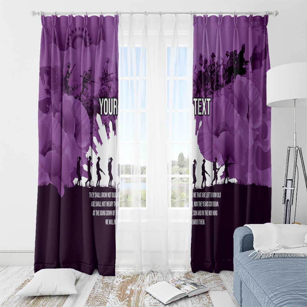 Anzac Day Gallipoli Personalised Window Curtain Purple Poppy Flowers LT9 - Polynesian Pride