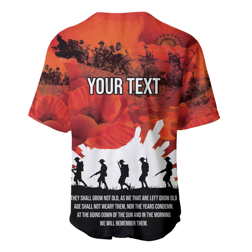 Anzac Day Gallipoli Personalised Baseball Jersey Red Poppy Flowers