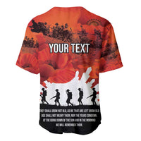 Anzac Day Gallipoli Personalised Baseball Jersey Red Poppy Flowers