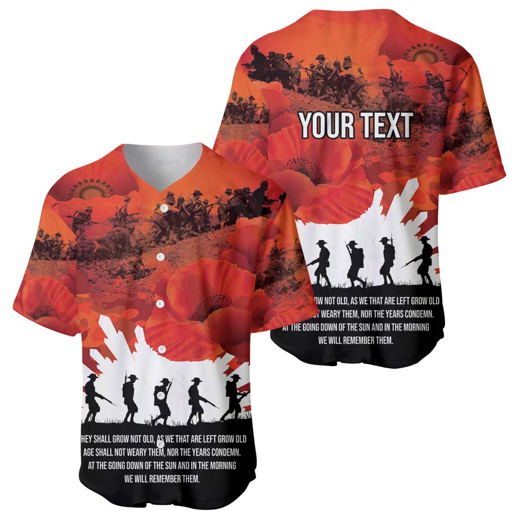 Anzac Day Gallipoli Personalised Baseball Jersey Red Poppy Flowers