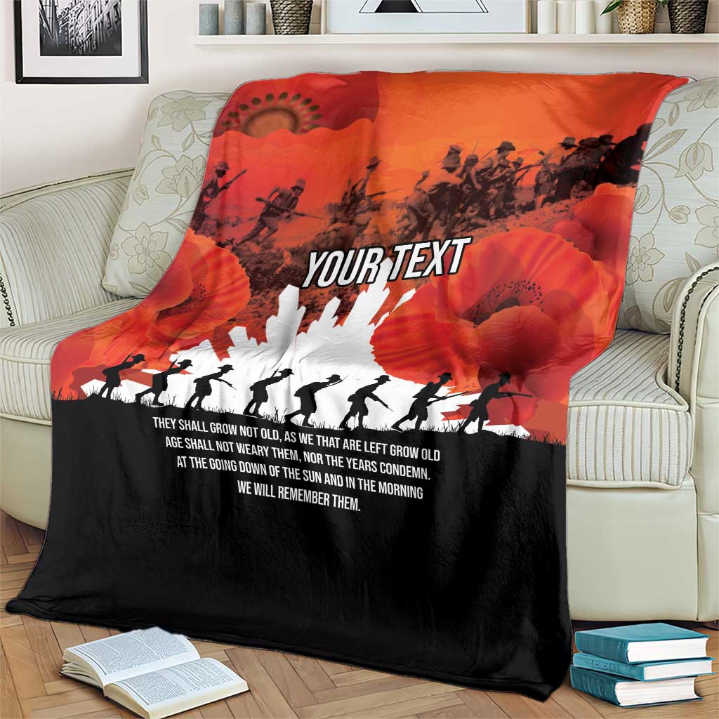 Anzac Day Gallipoli Personalised Blanket Red Poppy Flowers LT9 - Polynesian Pride