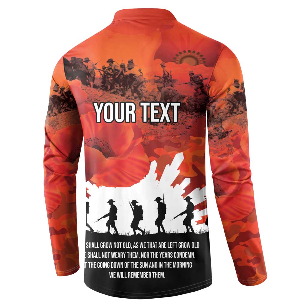 Anzac Day Gallipoli Personalised Button Sweatshirt Red Poppy Flowers LT9 - Polynesian Pride