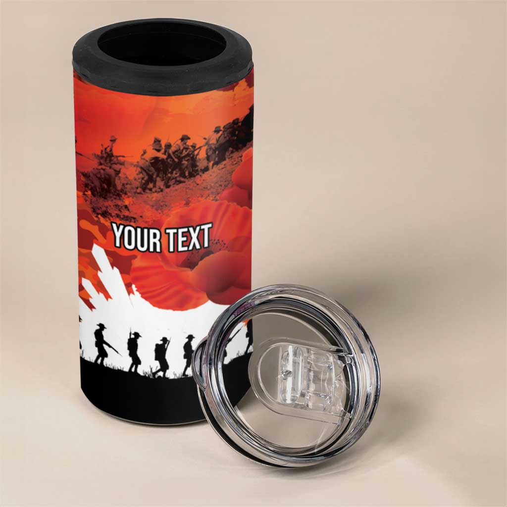Anzac Day Gallipoli Personalised 4 in 1 Can Cooler Tumbler Red Poppy Flowers LT9 - Polynesian Pride