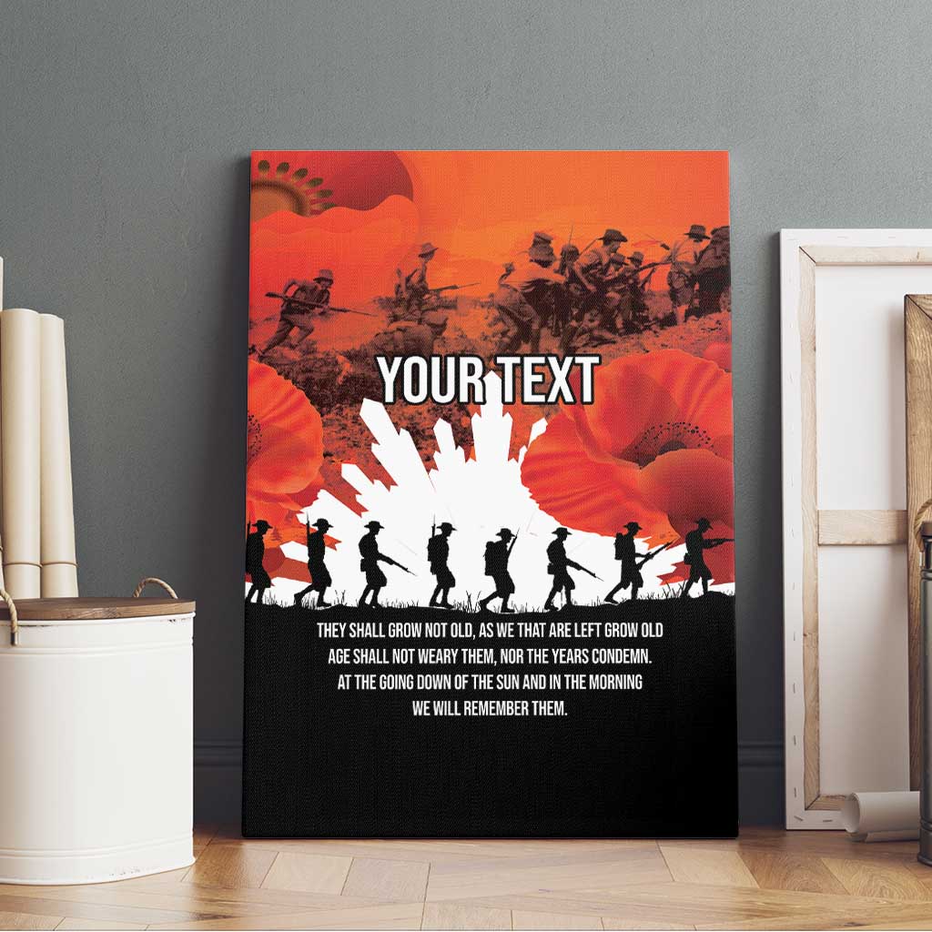 Anzac Day Gallipoli Personalised Canvas Wall Art Red Poppy Flowers LT9 - Polynesian Pride