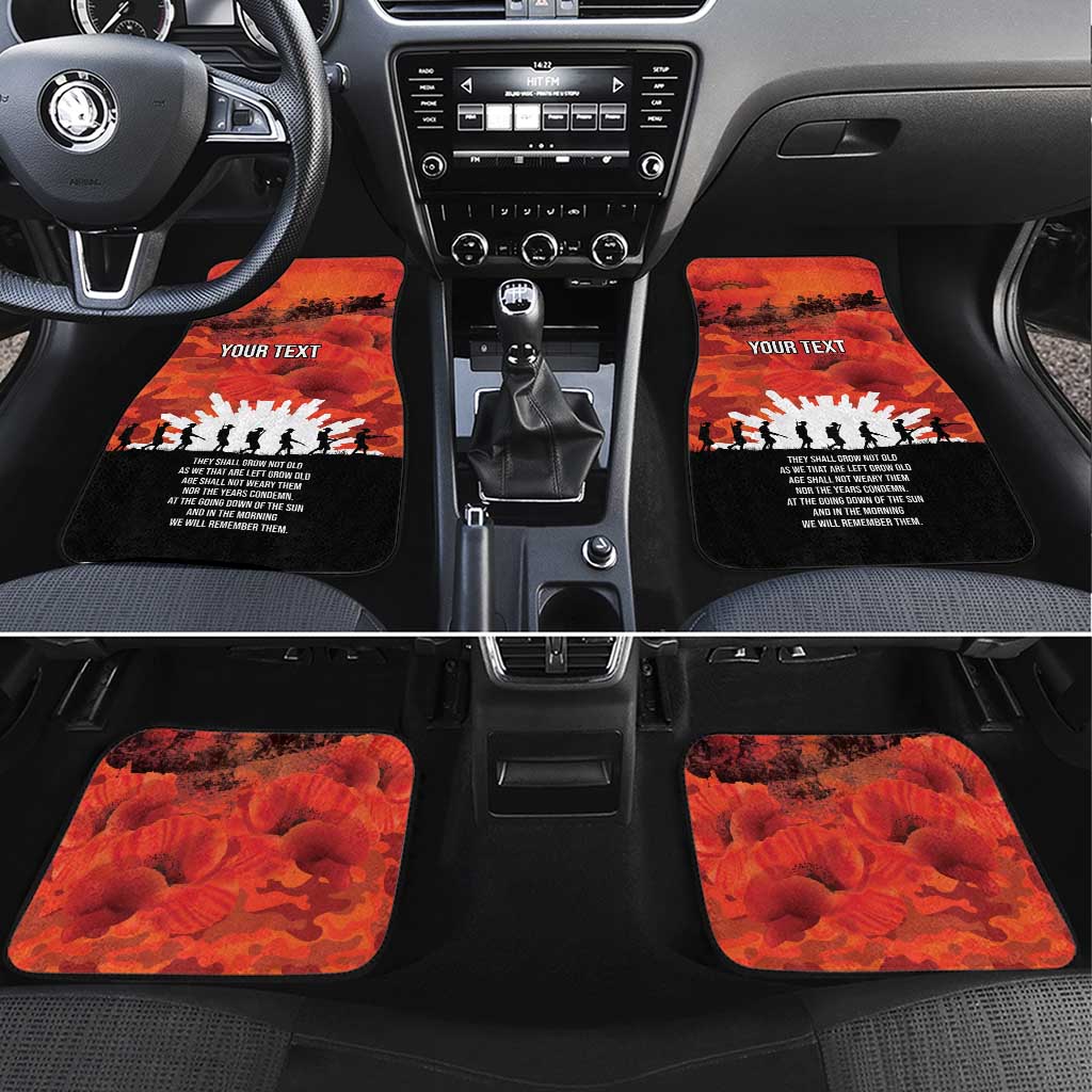 Anzac Day Gallipoli Personalised Car Mats Red Poppy Flowers LT9 Set 4pcs Red - Polynesian Pride