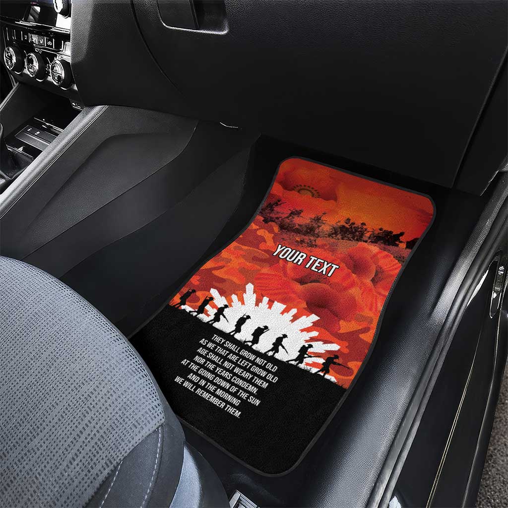Anzac Day Gallipoli Personalised Car Mats Red Poppy Flowers LT9 - Polynesian Pride