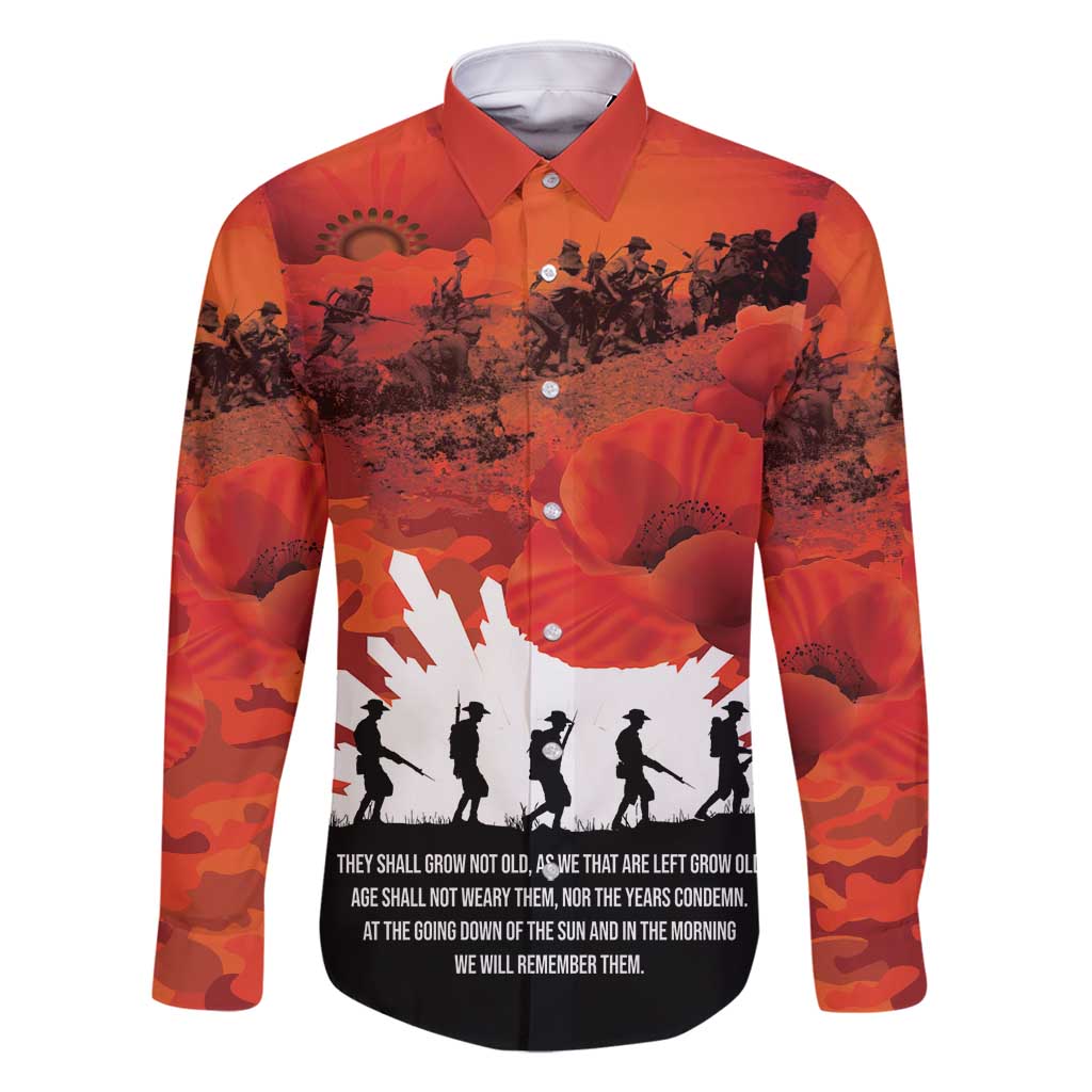 Anzac Day Gallipoli Personalised Family Matching Off Shoulder Maxi Dress and Hawaiian Shirt Red Poppy Flowers