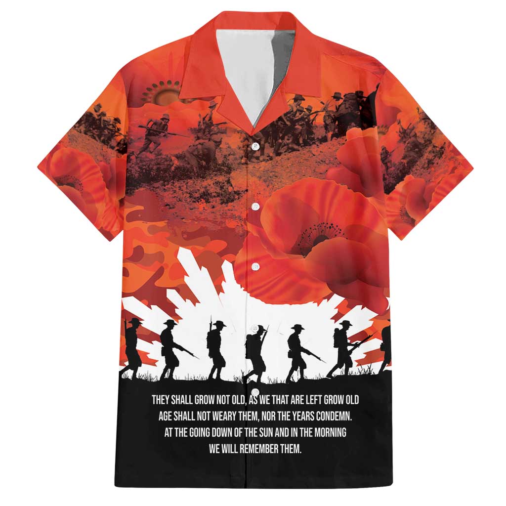 Anzac Day Gallipoli Personalised Hawaiian Shirt Red Poppy Flowers LT9 Red - Polynesian Pride