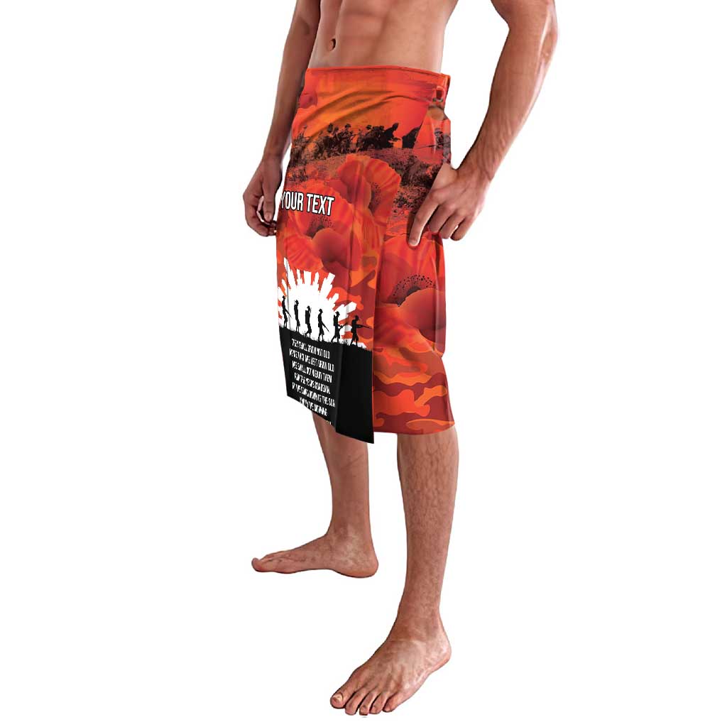 Anzac Day Gallipoli Personalised Lavalava Red Poppy Flowers