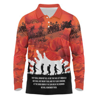 Anzac Day Gallipoli Personalised Long Sleeve Polo Shirt Red Poppy Flowers LT9 Red - Polynesian Pride