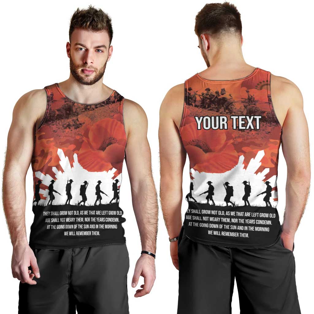 Anzac Day Gallipoli Personalised Men Tank Top Red Poppy Flowers LT9 - Polynesian Pride