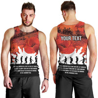 Anzac Day Gallipoli Personalised Men Tank Top Red Poppy Flowers LT9 - Polynesian Pride