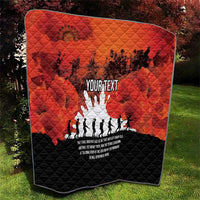 Anzac Day Gallipoli Personalised Quilt Red Poppy Flowers