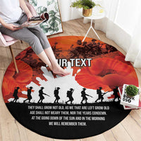 Anzac Day Gallipoli Personalised Round Carpet Red Poppy Flowers