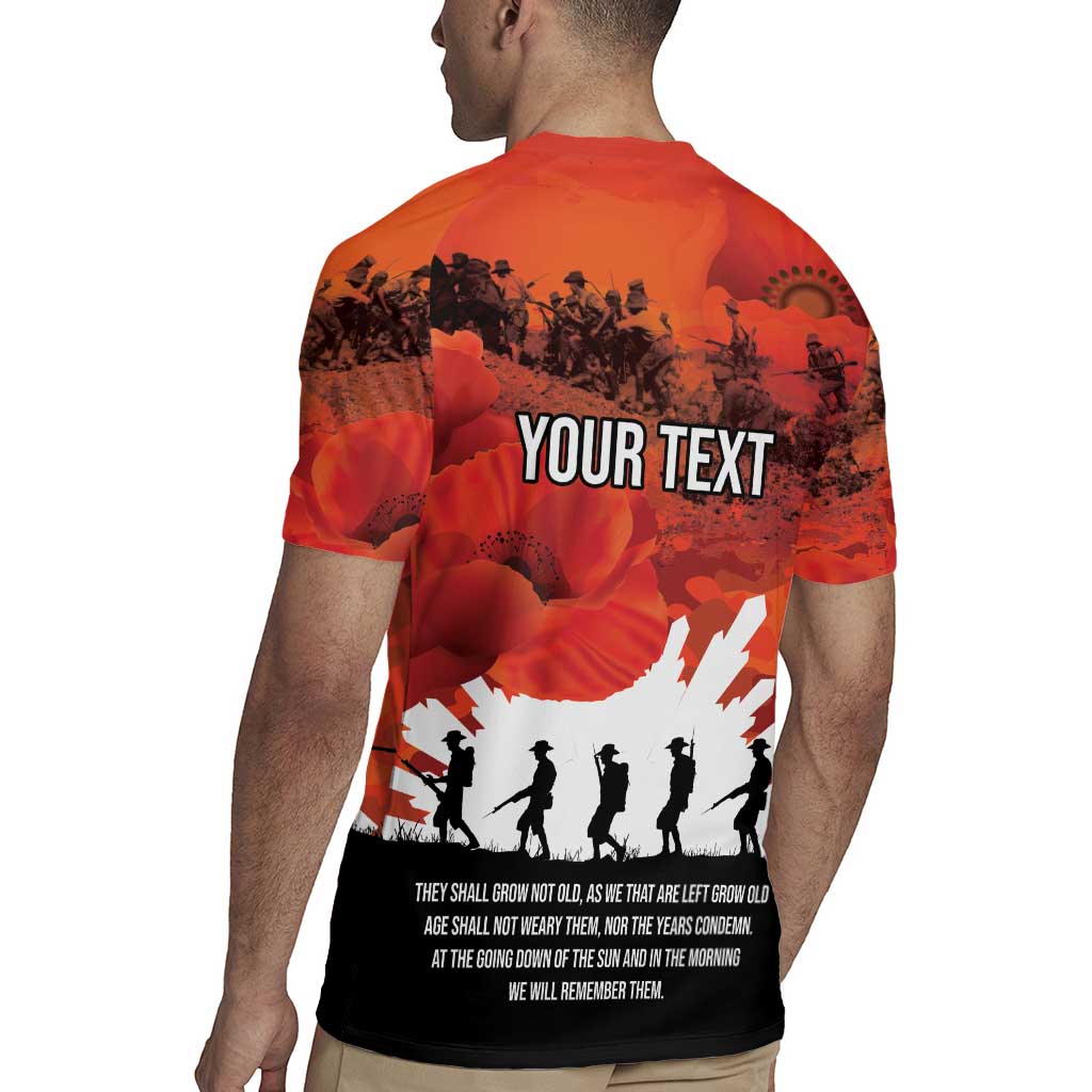 Anzac Day Gallipoli Personalised Rugby Jersey Red Poppy Flowers