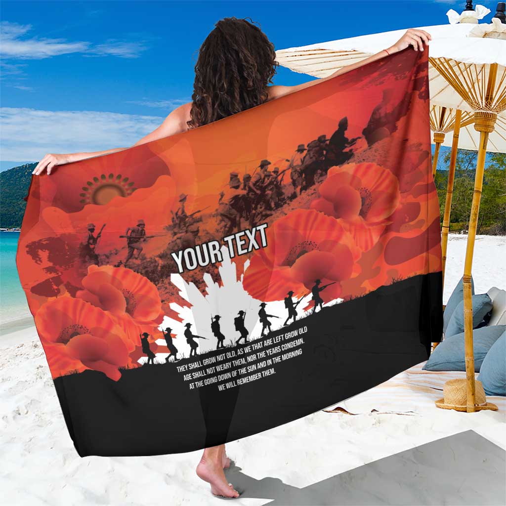 Anzac Day Gallipoli Personalised Sarong Red Poppy Flowers