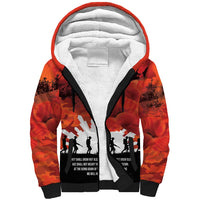 Anzac Day Gallipoli Personalised Sherpa Hoodie Red Poppy Flowers LT9 Unisex Red - Polynesian Pride