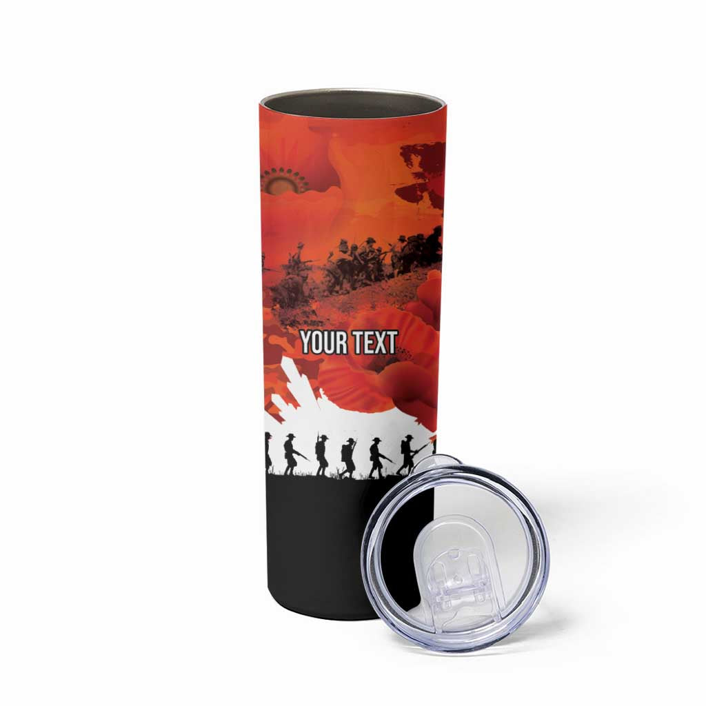 Anzac Day Gallipoli Personalised Skinny Tumbler Red Poppy Flowers