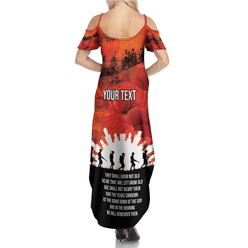 Anzac Day Gallipoli Personalised Summer Maxi Dress Red Poppy Flowers