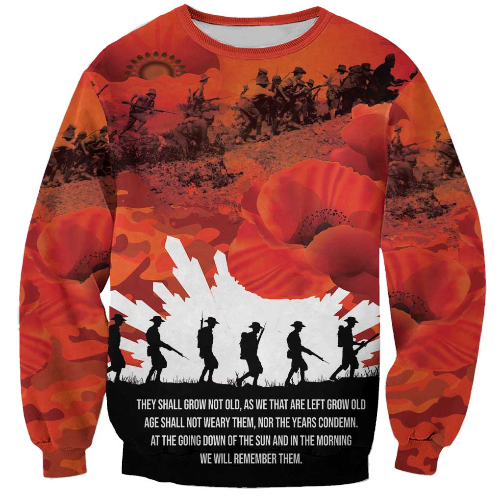 Anzac Day Gallipoli Personalised Sweatshirt Red Poppy Flowers LT9 Unisex Red - Polynesian Pride