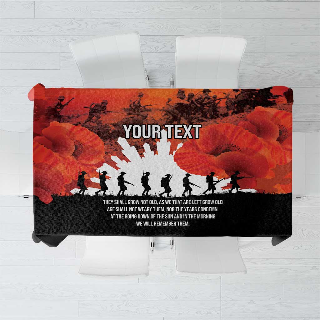 Anzac Day Gallipoli Personalised Tablecloth Red Poppy Flowers LT9 Red - Polynesian Pride