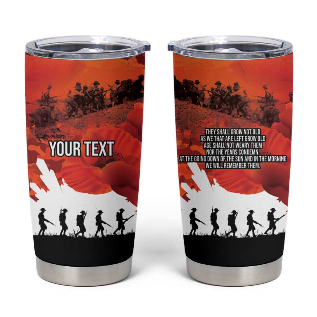 Anzac Day Gallipoli Personalised Tumbler Cup Red Poppy Flowers LT9 Red - Polynesian Pride
