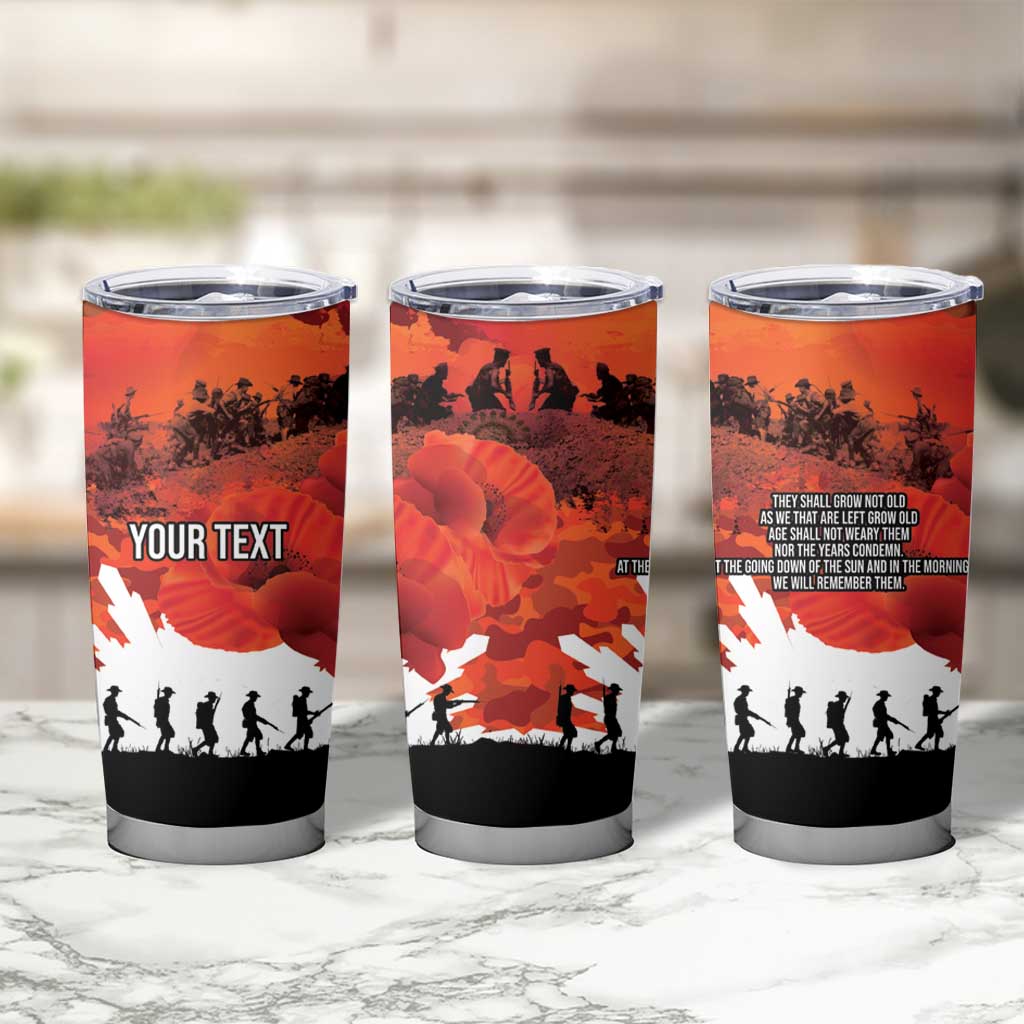 Anzac Day Gallipoli Personalised Tumbler Cup Red Poppy Flowers LT9 - Polynesian Pride