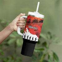 Anzac Day Gallipoli Personalised Tumbler With Handle Red Poppy Flowers LT9 - Polynesian Pride
