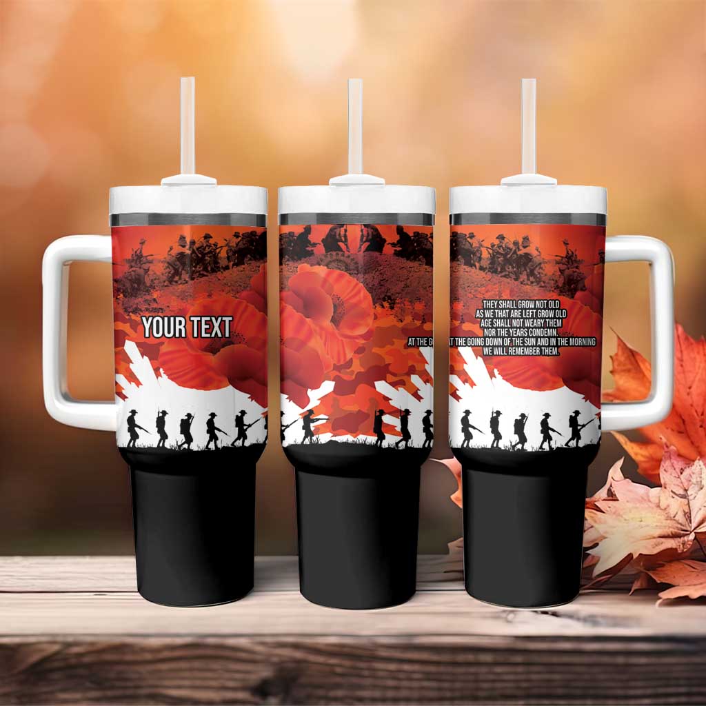 Anzac Day Gallipoli Personalised Tumbler With Handle Red Poppy Flowers LT9 - Polynesian Pride