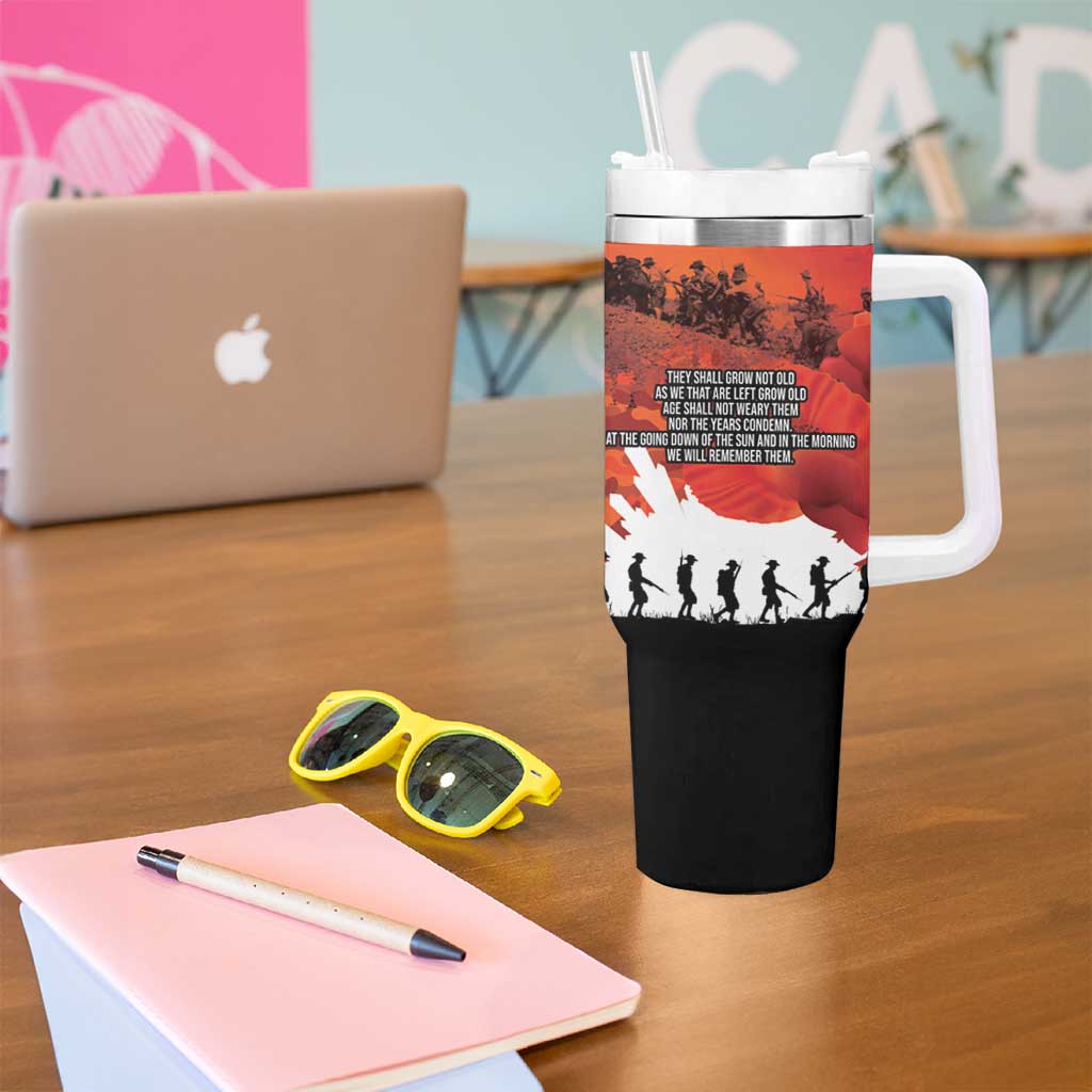 Anzac Day Gallipoli Personalised Tumbler With Handle Red Poppy Flowers LT9 - Polynesian Pride