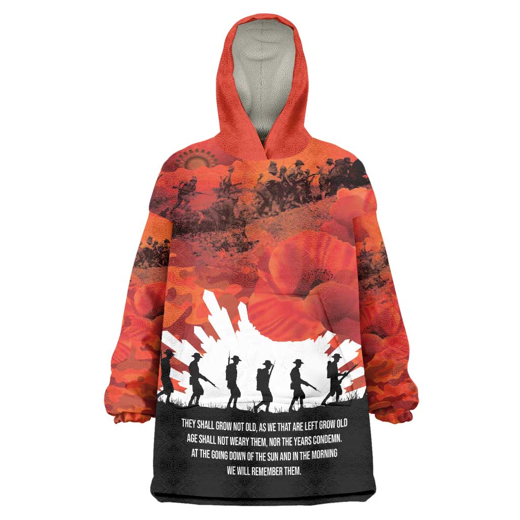 Anzac Day Gallipoli Personalised Wearable Blanket Hoodie Red Poppy Flowers LT9 One Size Red - Polynesian Pride