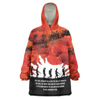 Anzac Day Gallipoli Personalised Wearable Blanket Hoodie Red Poppy Flowers LT9 One Size Red - Polynesian Pride