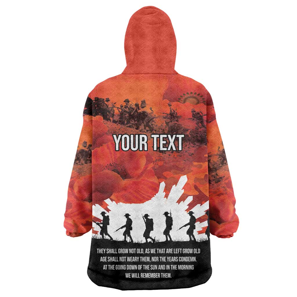 Anzac Day Gallipoli Personalised Wearable Blanket Hoodie Red Poppy Flowers LT9 - Polynesian Pride