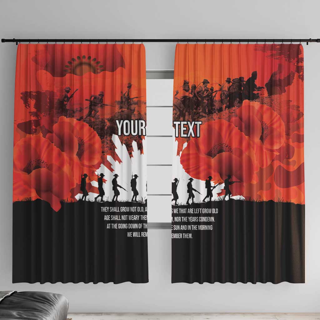 Anzac Day Gallipoli Personalised Window Curtain Red Poppy Flowers