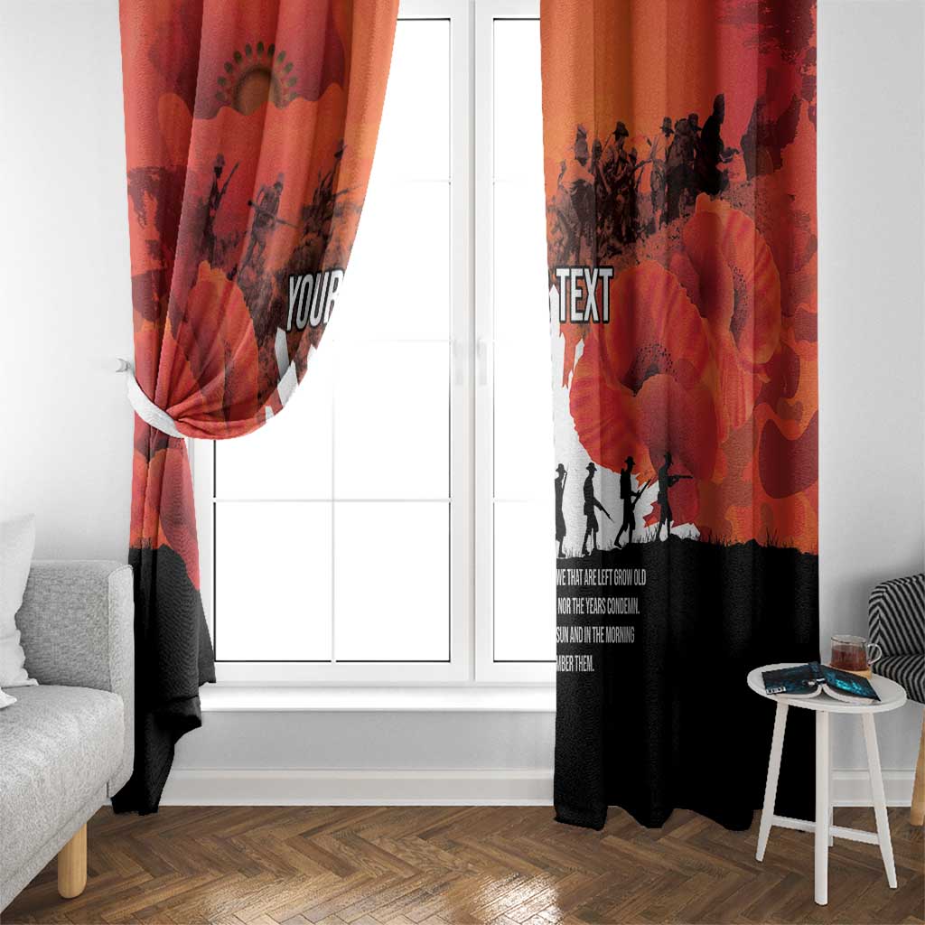 Anzac Day Gallipoli Personalised Window Curtain Red Poppy Flowers LT9 - Polynesian Pride