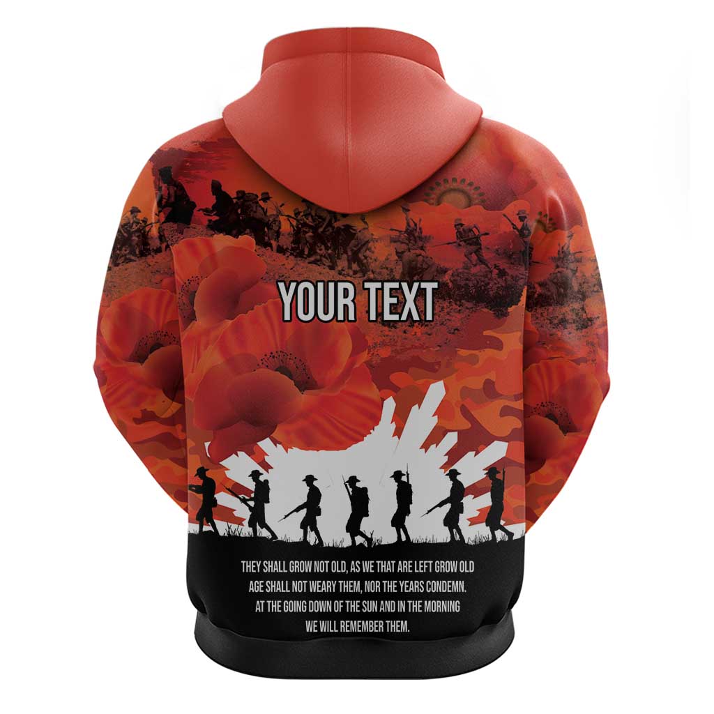 Anzac Day Gallipoli Personalised Zip Hoodie Red Poppy Flowers