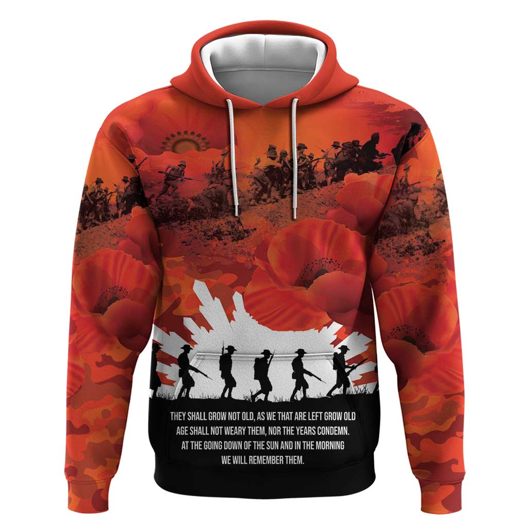 Anzac Day Gallipoli Personalised Zip Hoodie Red Poppy Flowers